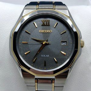 Vintage Restored Seiko Solar Men's Watch with Full Bracelet SNE166